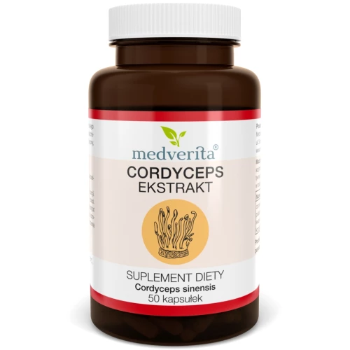 Medverita - Cordyceps 500 mg Maczużnik chiński - 50 kapsułek Medverita - Cordyceps 500 mg Maczużnik chiński - 50 kapsułek